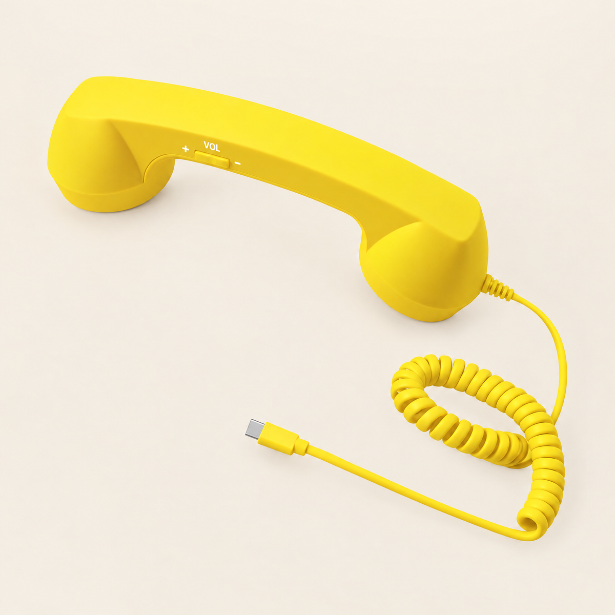 Retro phone handset for smartphones in Yellow
