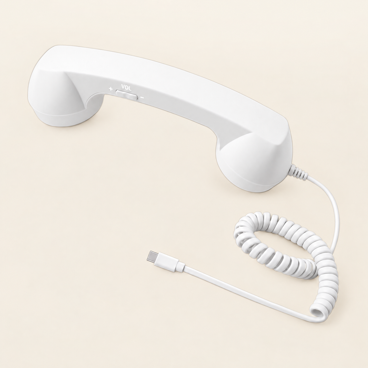 Retro phone handset for smartphones in White